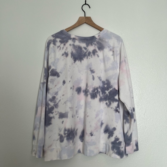 Maurices - Purple Blue Tie Dye Crew Neck Long Sleeve White Sweatshirt - 2X - Picture 8 of 13